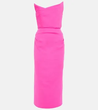 Silk and wool midi dress