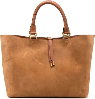 Brown Marcie Suede Tote Bag