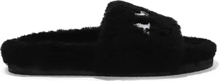 Logo-Print Fleece Slippers