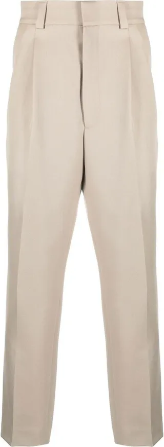 Pleated Tapered-Leg Trousers