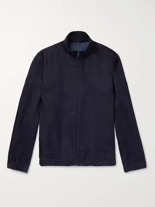 Rain System Linen-Blend Bomber Jacket