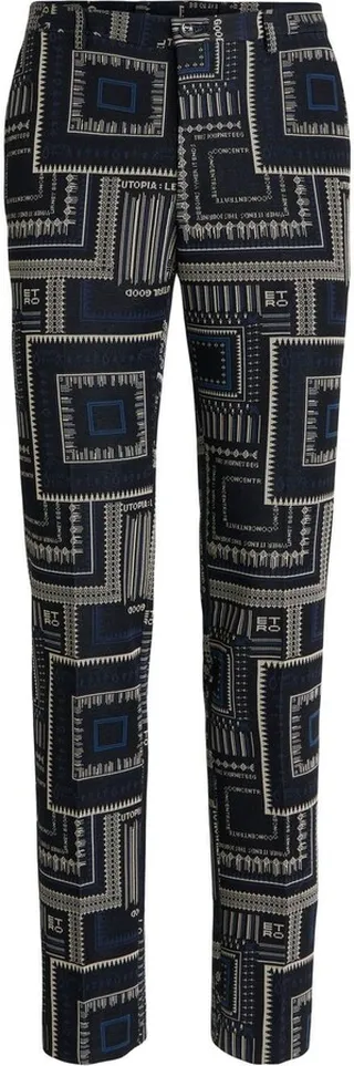 Graphic-Print Tailored Trousers