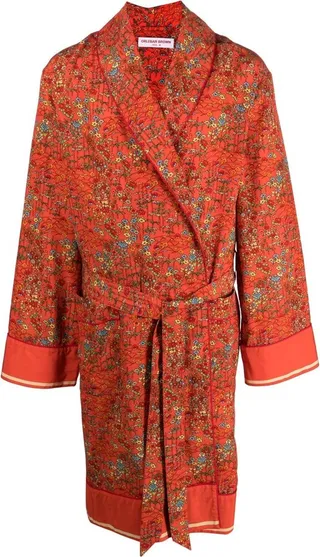 Floral Print Belted Robe