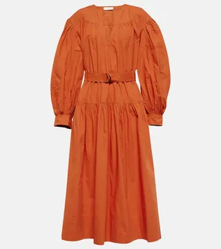 Joyce cotton poplin midi dress