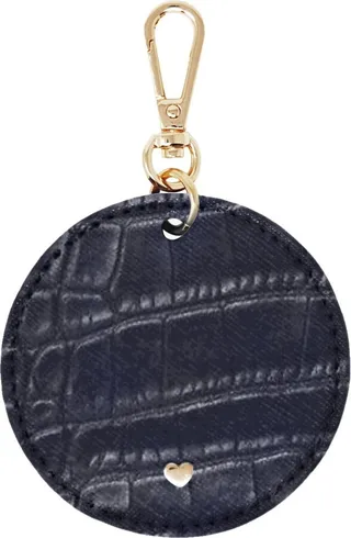 Johnny Loves Rosie - Navy Luxe Croc Arlo Circle Keyring