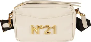 Logo Plaque Detail Top Zip Camera Bag