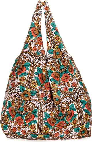 Printed Satin Reversible Shopping Bag