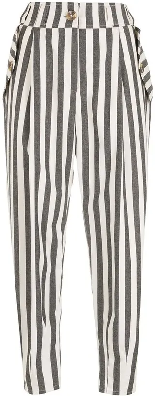 Stripe-Print Straight Trousers