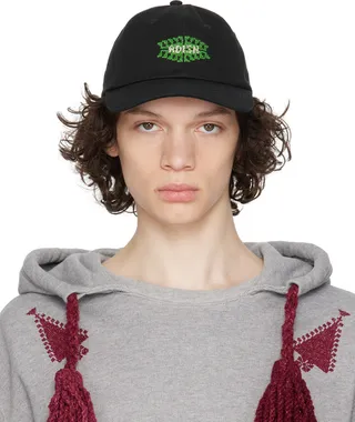 ADISH Black Sarou Tatreez Logo Qurs Cap