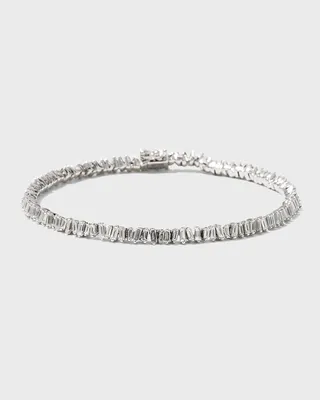 18K White Gold Diamond Mini Baguette Tennis Bracelet
