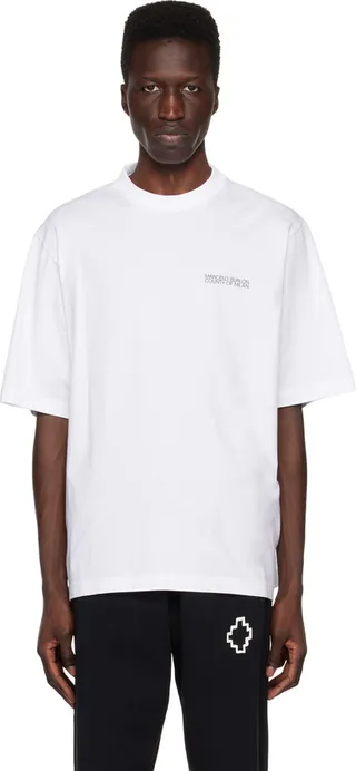 Marcelo Burlon County of Milan White Tempera Cross Over T-Shirt