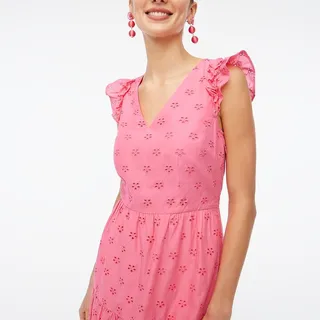 J.Crew Factory Women's Cotton Eyelet Midi Dress