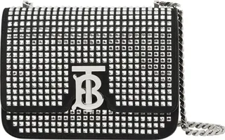 Small TB Crystal Embellished Leather Shoulder Bag