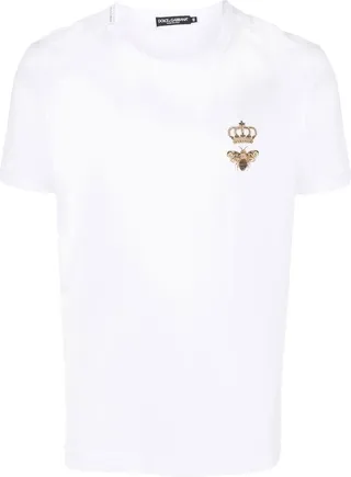 White Embroidered Cotton T-Shirt