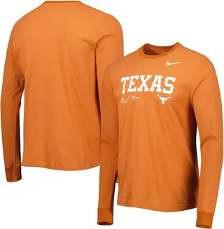 Men's Nike Texas Orange Texas Longhorns Team Practice Performance Long Sleeve T-shirt