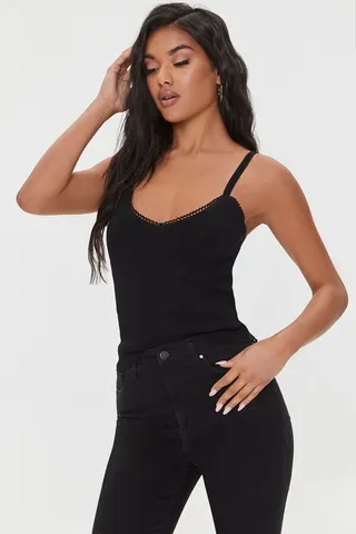 Pointelle Sweater-Knit Cami