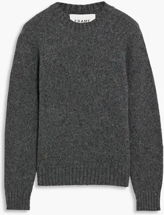 Mélange brushed knitted sweater