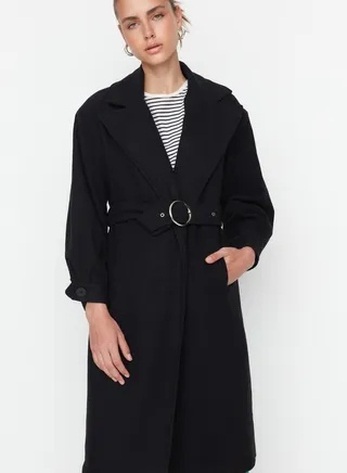 Buckle Detail Longline Coat