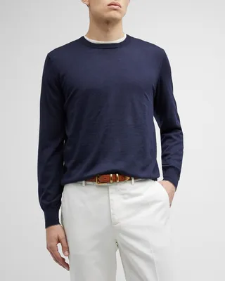 Men's Wool-Cashmere Crew Sweater