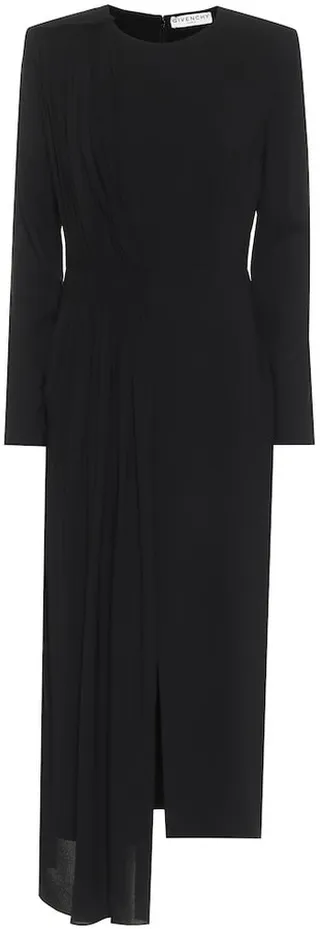Stretch-crepe midi dress