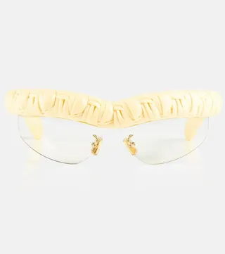 Pleat Wraparound oval sunglasses