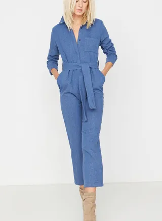 Tie Detail Knitted Jumpsuit