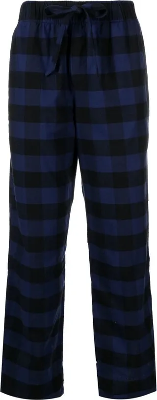Blue Check Print Organic Cotton Pyjama Trousers