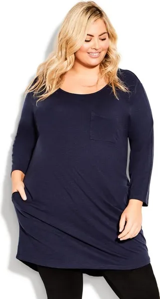 AVENUE | Women's Plus Size Marion Tunic - navy - 20W