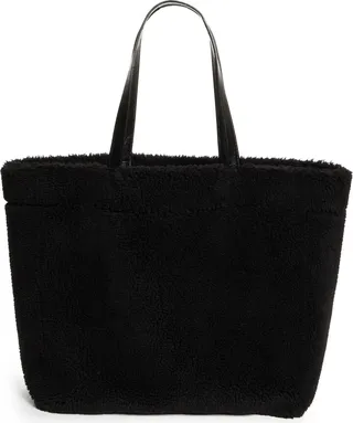 Large Faux Shearling Tote