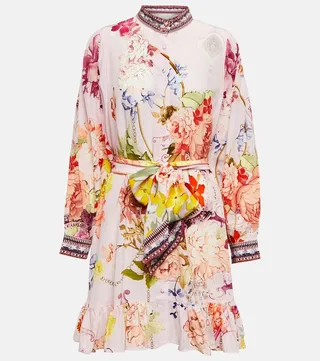 Floral silk minidress