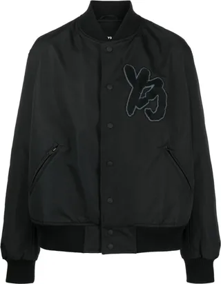 Long-Sleeve Logo-Patch Bomber Jacket
