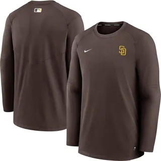 Men's Nike Brown San Diego Padres Authentic Collection Logo Performance Long Sleeve T-shirt