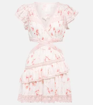 Audrina cutout floral minidress