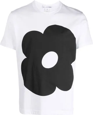 flower-print cotton T-shirt