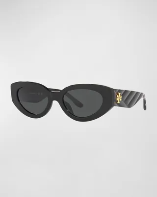 Textured Acetate Cat-Eye Sunglasses