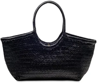 Big Nantucket woven leather basket bag