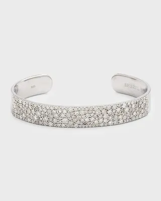 Diamond Pave Cobblestone Thin Cuff Bracelet