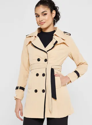 Colorblock Trench Coat