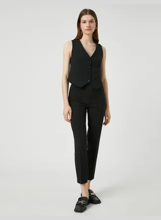 Slim Fit Ribbed Classic Trousers