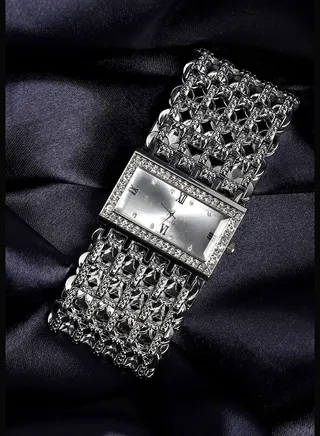 Stainless Steel Strap Casual Rectangular Analog Watch For Women