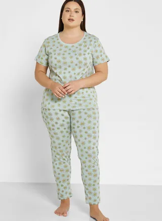 Graphic Nightwear T-Shirt And Pyjama Set