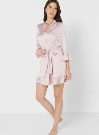 Ruffle Hem Night Robe