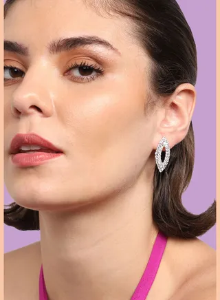 Gold Plated Party Designer Stone Drop Earring For Women