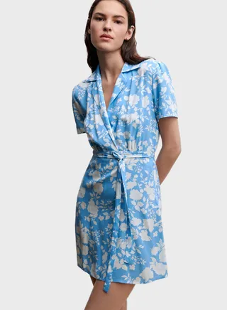 Floral Print Tie Detail Dress