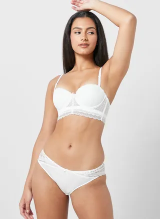 Lace Push Up Bra & Cutout Bikini Brief Set