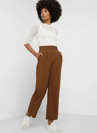 Button Detail Pants