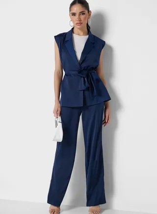 Sleeveless Blazer Vest & Pant Set