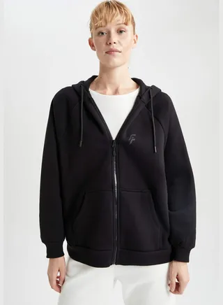 Woman Oversize Fit Hooded Long Sleeve Knitted Cardigan