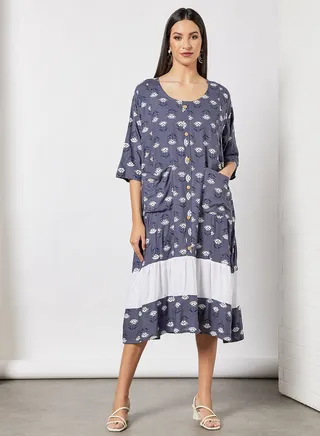 All Over Printed Round Neck Jalabiya With Facemask