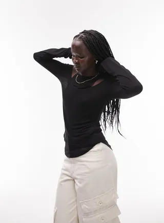 Crew Neck Double Layer Top